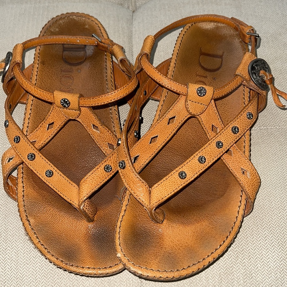 Dior Leather Gladiator Sandals - Picture 1 of 12
